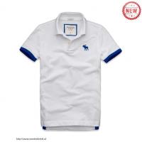 heren abercrombie and fitch korte polo t-shirt wit blauw moose logo Koop Goedkope 1hea8724